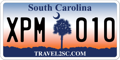 SC license plate XPM010