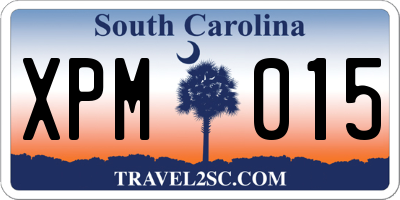 SC license plate XPM015