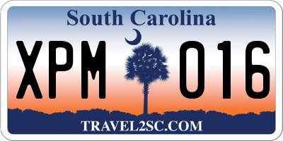 SC license plate XPM016