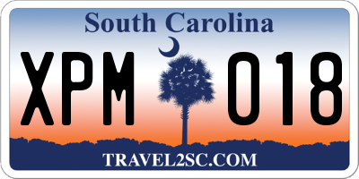 SC license plate XPM018