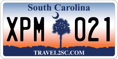 SC license plate XPM021