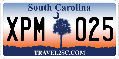 SC license plate XPM025