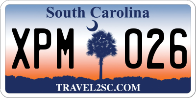 SC license plate XPM026