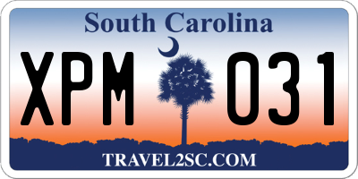 SC license plate XPM031