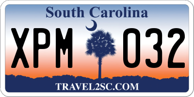 SC license plate XPM032