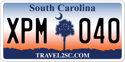 SC license plate XPM040