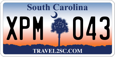 SC license plate XPM043