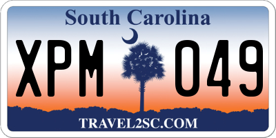 SC license plate XPM049