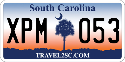 SC license plate XPM053