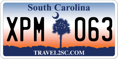 SC license plate XPM063