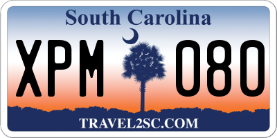 SC license plate XPM080