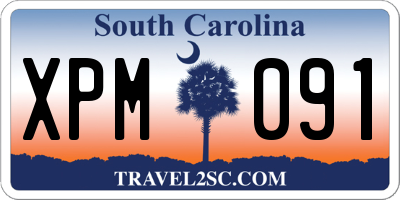 SC license plate XPM091