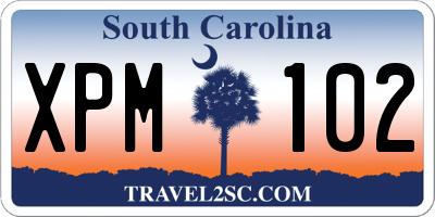 SC license plate XPM102