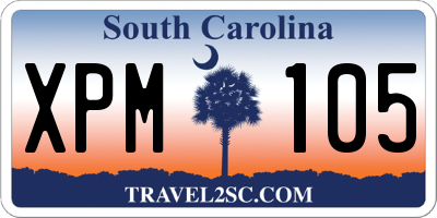 SC license plate XPM105