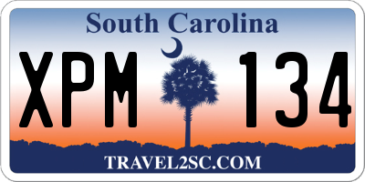 SC license plate XPM134
