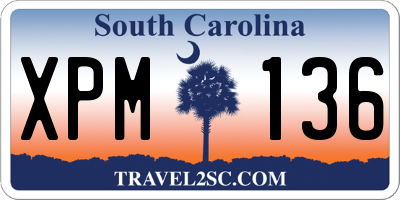 SC license plate XPM136