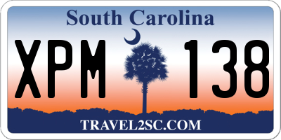 SC license plate XPM138