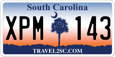SC license plate XPM143