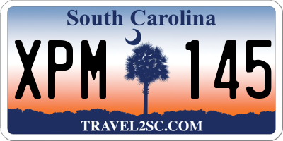 SC license plate XPM145