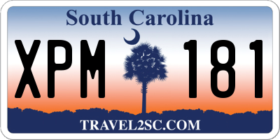 SC license plate XPM181