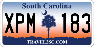 SC license plate XPM183