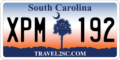 SC license plate XPM192