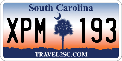 SC license plate XPM193