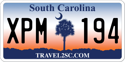 SC license plate XPM194