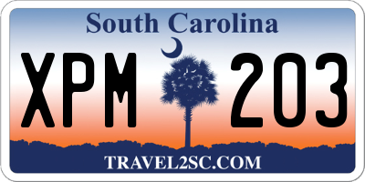 SC license plate XPM203