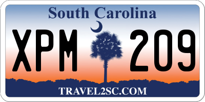 SC license plate XPM209