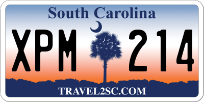 SC license plate XPM214