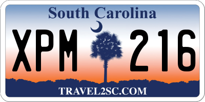 SC license plate XPM216