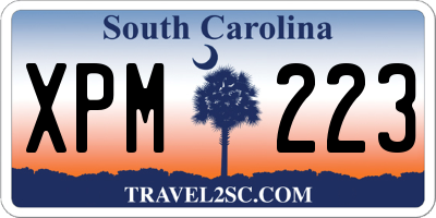 SC license plate XPM223