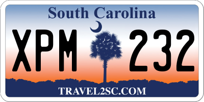 SC license plate XPM232