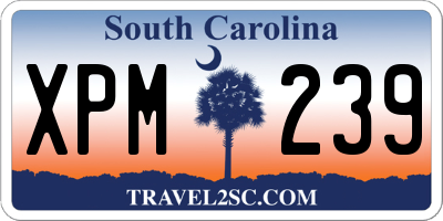 SC license plate XPM239