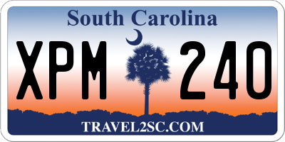 SC license plate XPM240