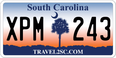 SC license plate XPM243