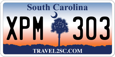 SC license plate XPM303