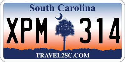 SC license plate XPM314
