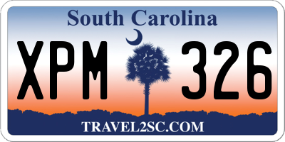 SC license plate XPM326