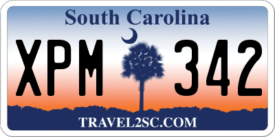 SC license plate XPM342