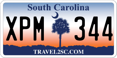 SC license plate XPM344