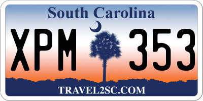 SC license plate XPM353