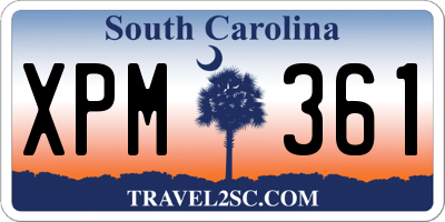 SC license plate XPM361