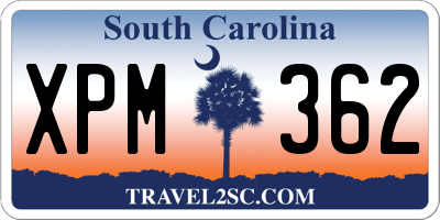 SC license plate XPM362