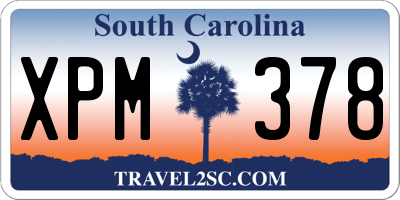 SC license plate XPM378