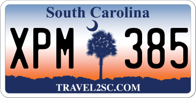 SC license plate XPM385