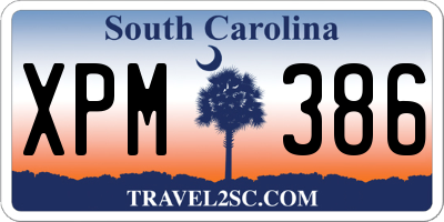 SC license plate XPM386