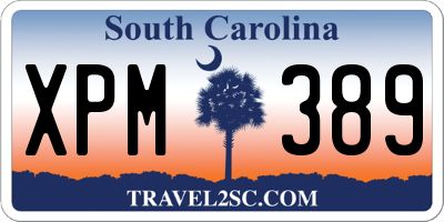 SC license plate XPM389