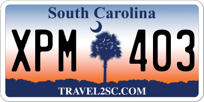 SC license plate XPM403